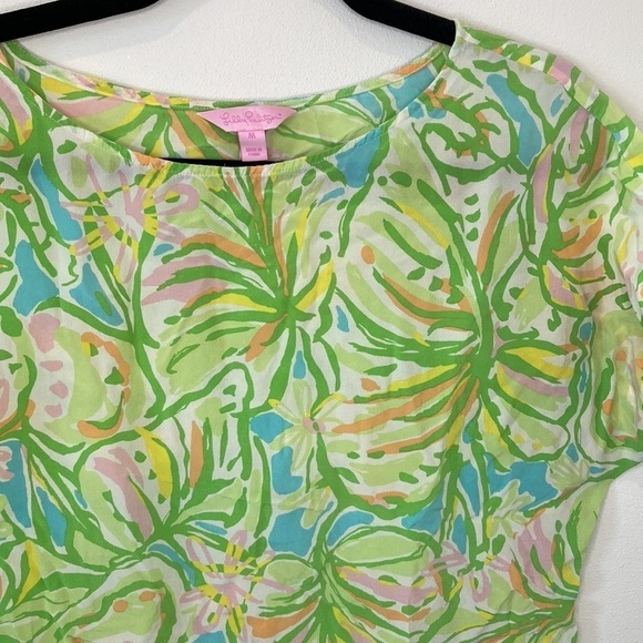 Lily Pulitzer Silk Elephant Ears Print Shirt - Picture 3 of 6